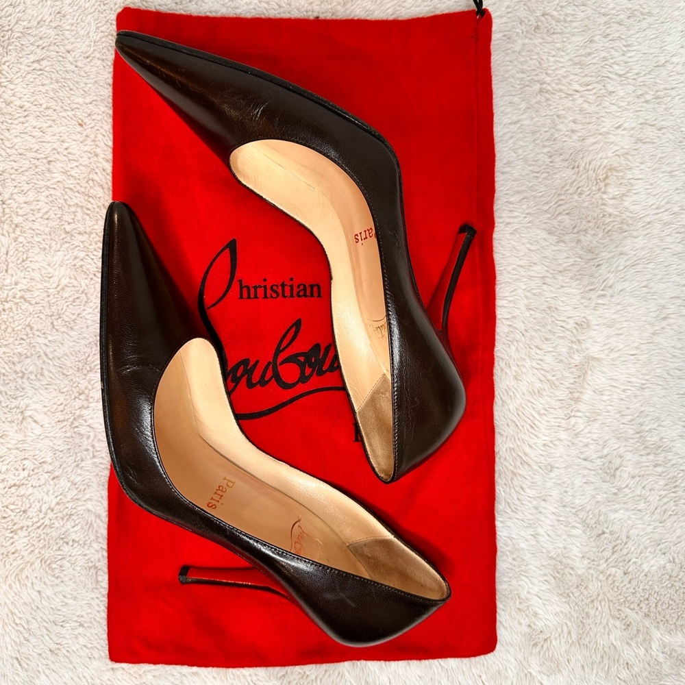 Christian Louboutin Leather brown Kate 100mm heel size 36